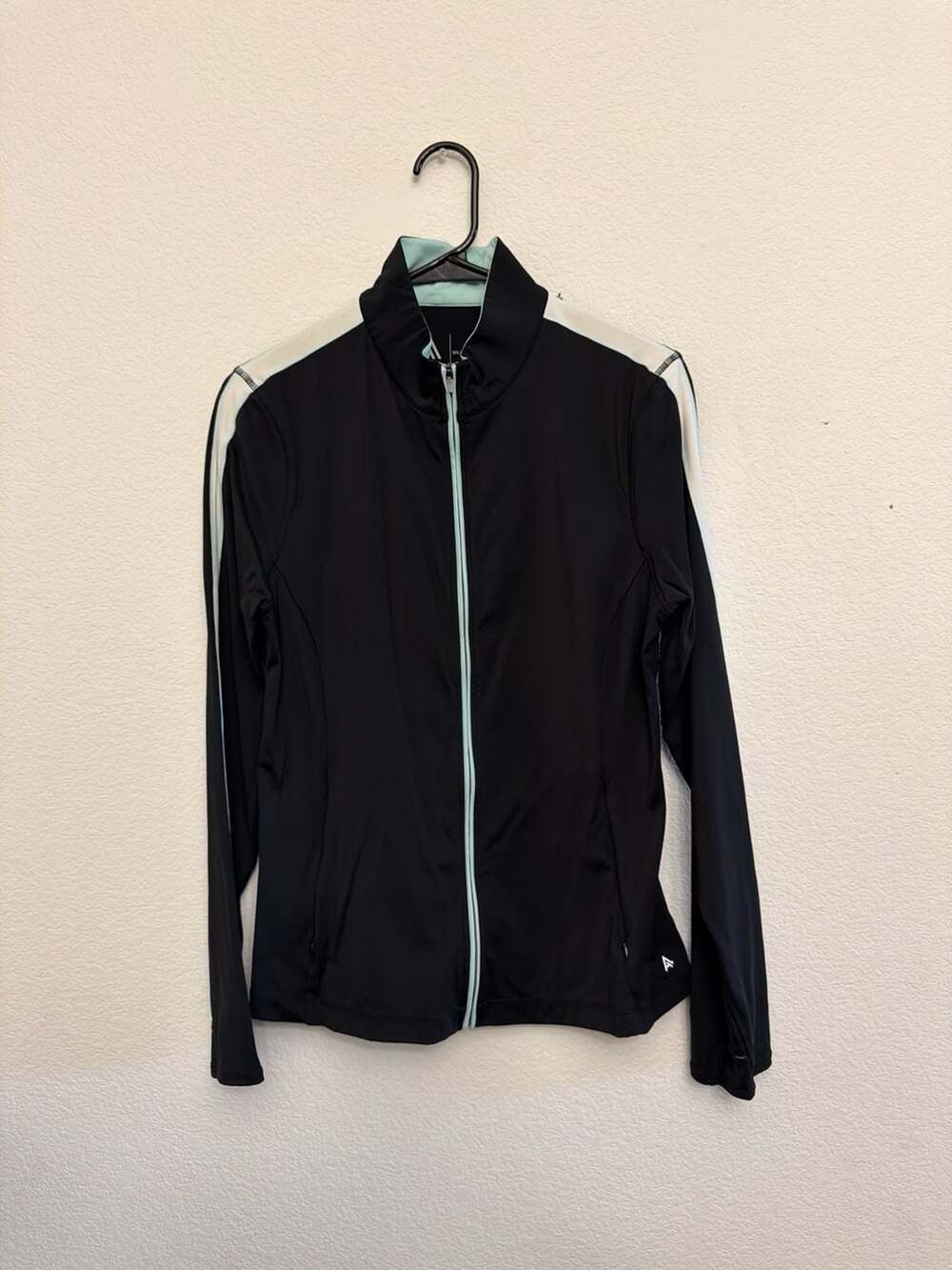 Adair Active Women's Black and Mint Full Zip Athletic Jacket Size M
